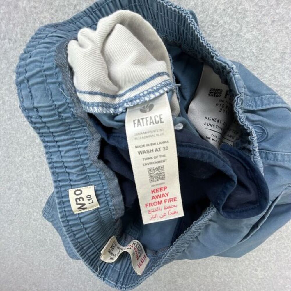 Lot of 2‎ Fat Face Elastic Waist Shorts Mens 30 x 10 (28 x 9.5) Blue Drawstring - Picture 13 of 15